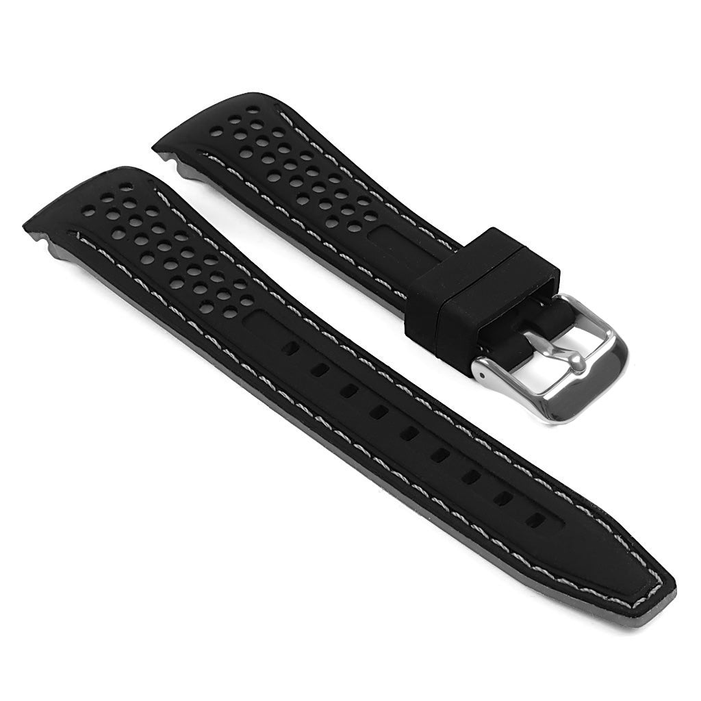 Rubber Perforated Rally Strap with Curved Ends For MoonSwatch