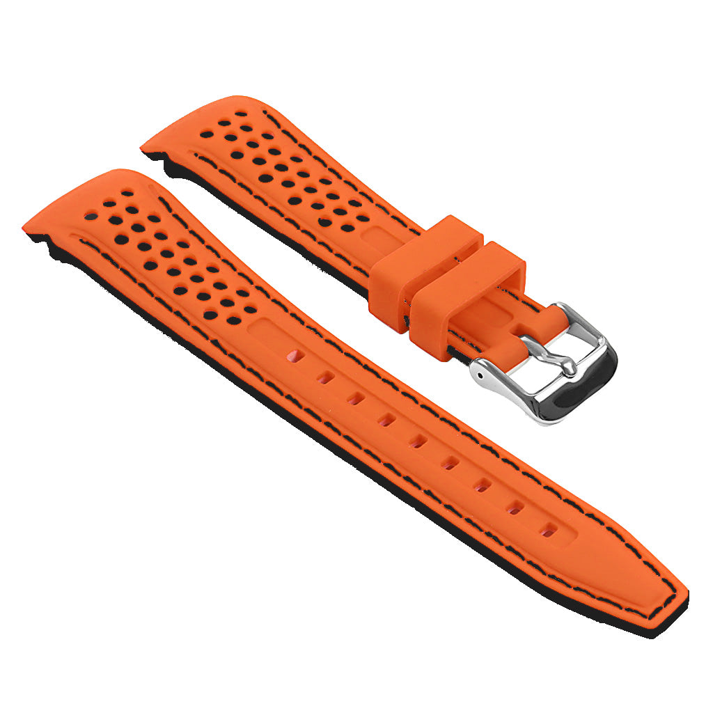 Rubber Perforated Rally Strap with Curved Ends For MoonSwatch