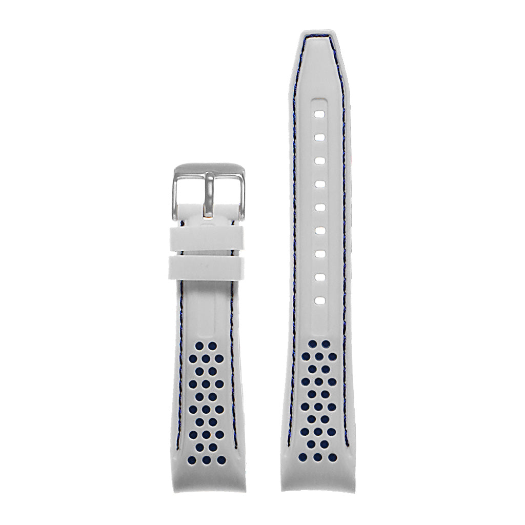 Rubber Perforated Rally Strap with Curved Ends For MoonSwatch