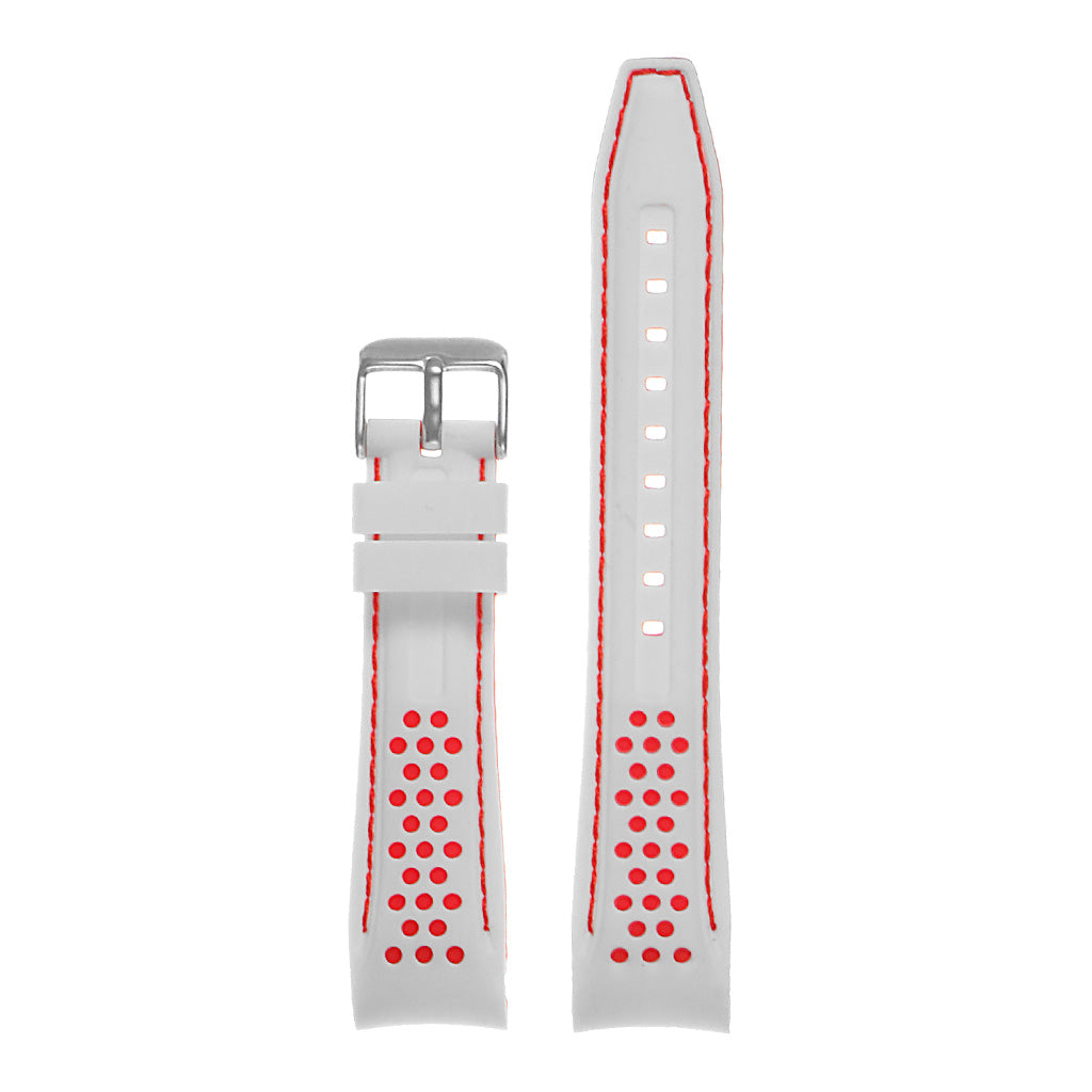 Rubber Perforated Rally Strap with Curved Ends For MoonSwatch
