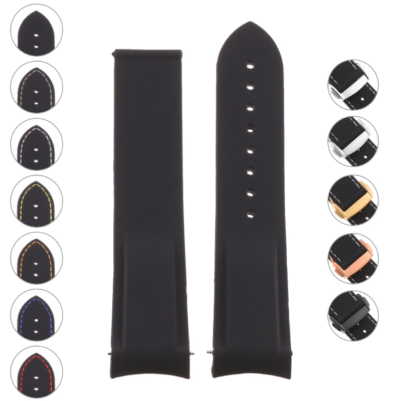 Rubber Strap with Stitching For MoonSwatch