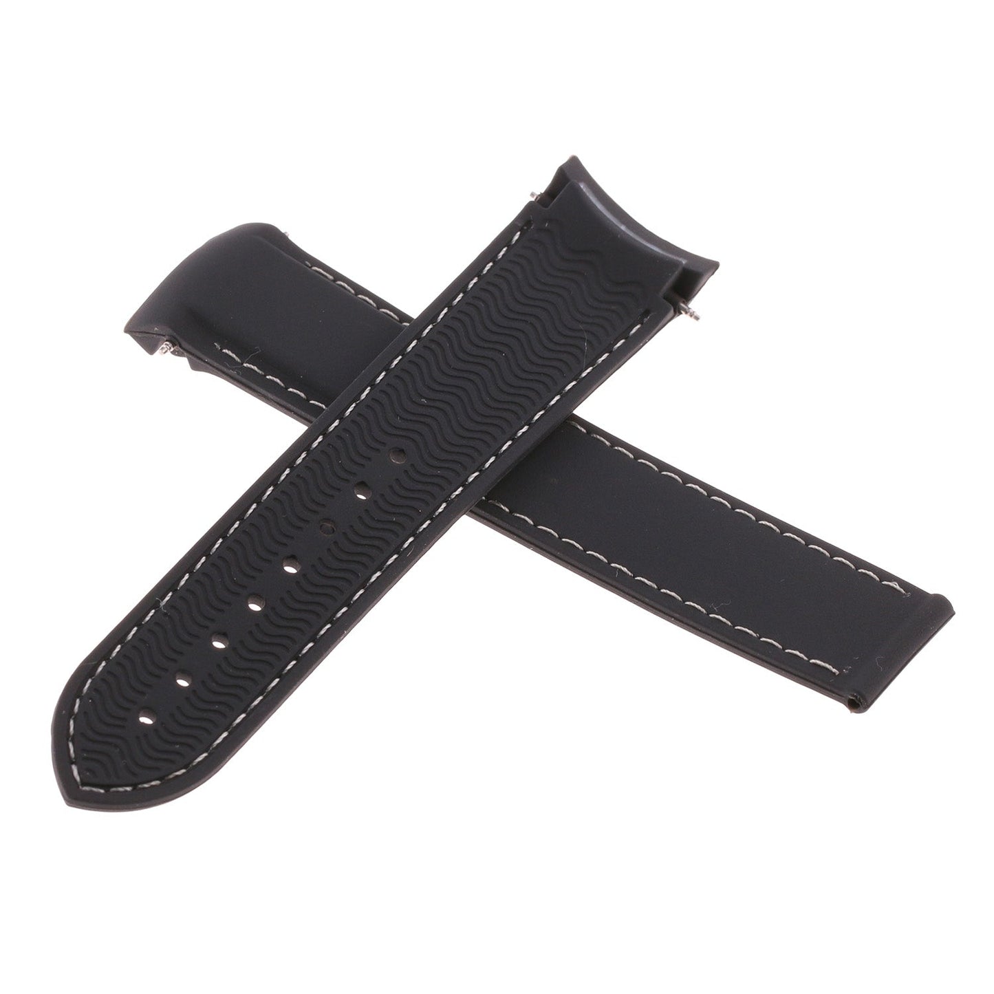 Rubber Strap with Stitching For MoonSwatch