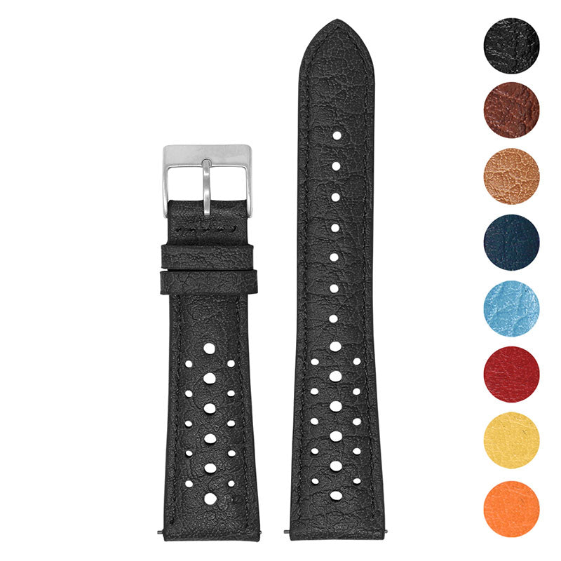 DASSARI Perforated Leather Rally Strap For MoonSwatch