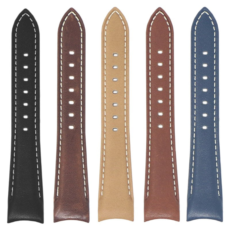 DASSARI Fitted Leather Band With Contrast Stitching For Rolex