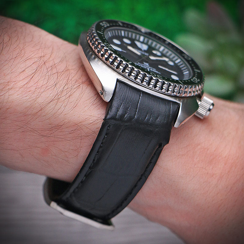 DASSARI Fitted Croc Leather Strap For Seiko Turtle