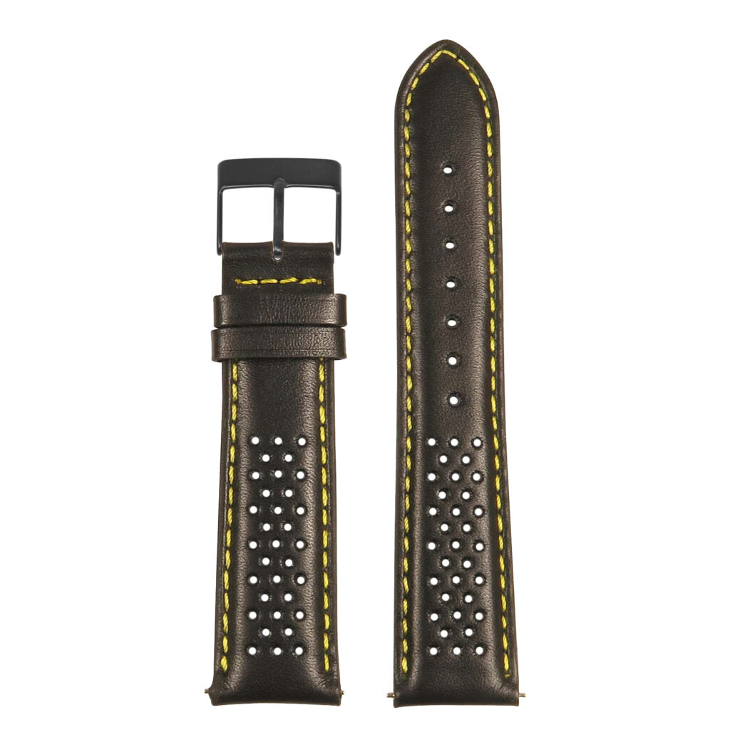 Perforated Rally Strap with Black Buckle – Quick Release (18, 20, 22, 24mm)