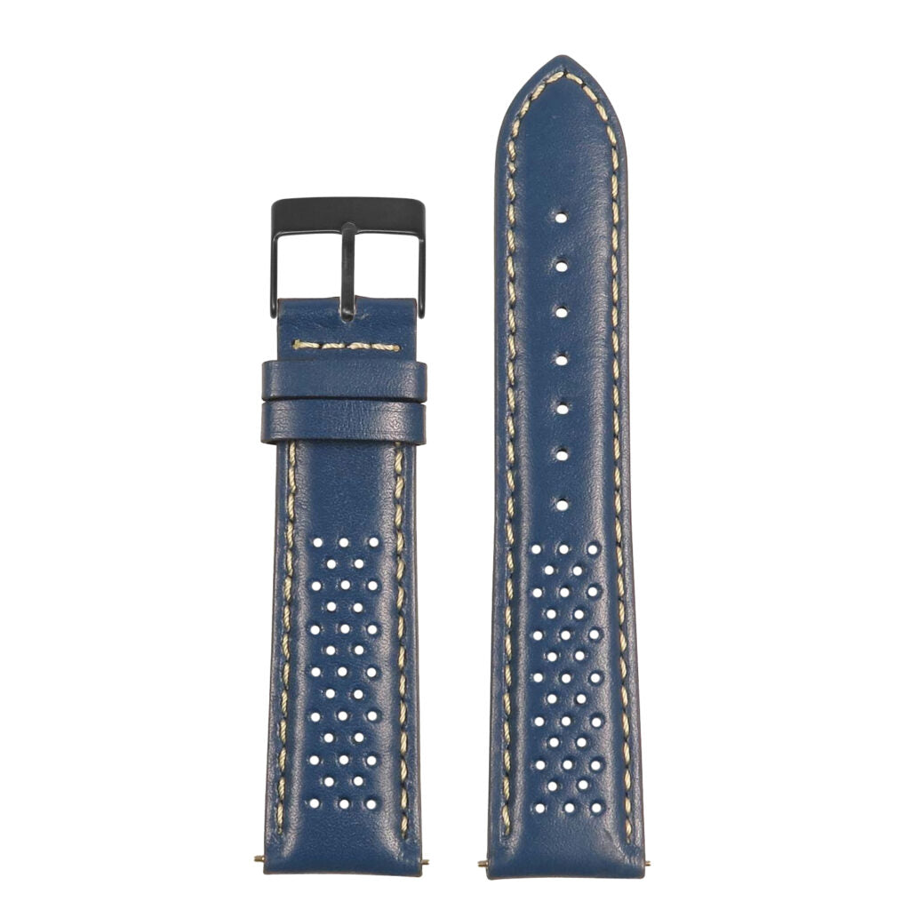 Perforated Rally Strap with Black Buckle – Quick Release (18, 20, 22, 24mm)