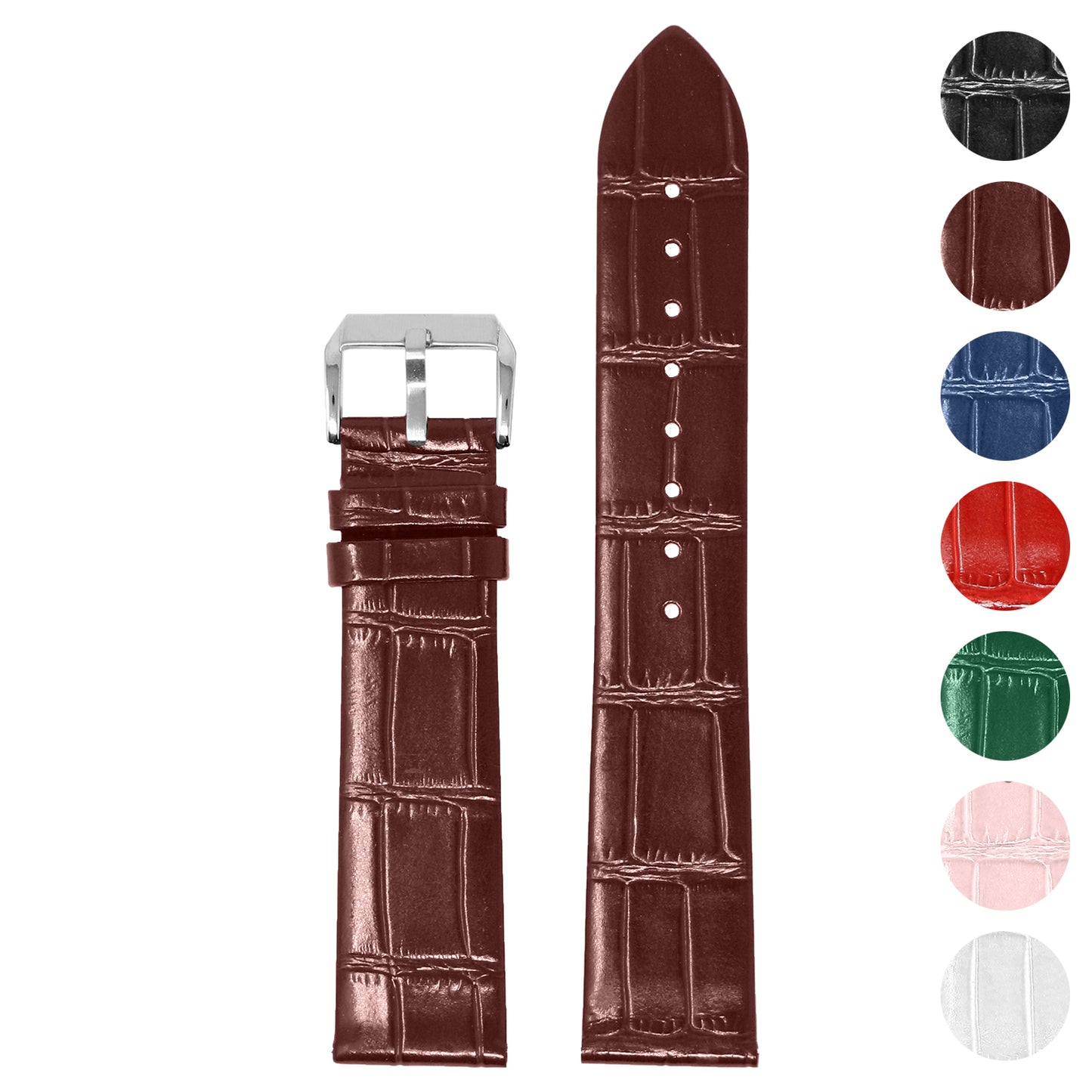 Slim Crocodile Embossed Strap With Quick Release