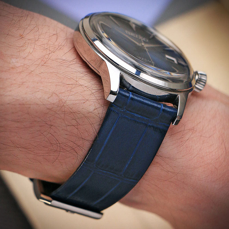 Slim Crocodile Embossed Strap With Quick Release