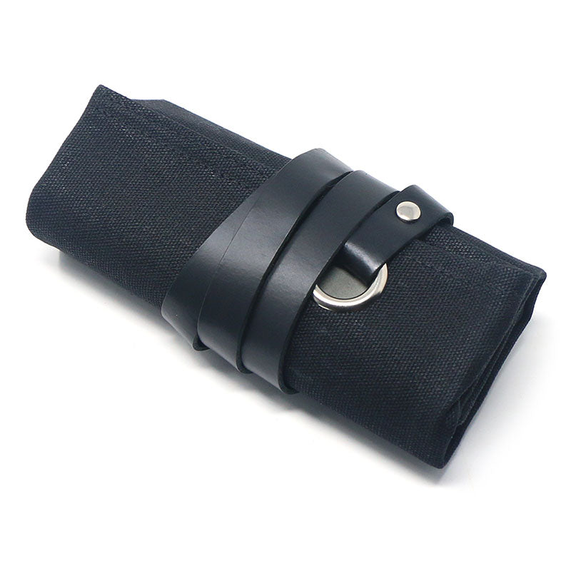 Waxed Canvas Watch Roll for 5 Watches