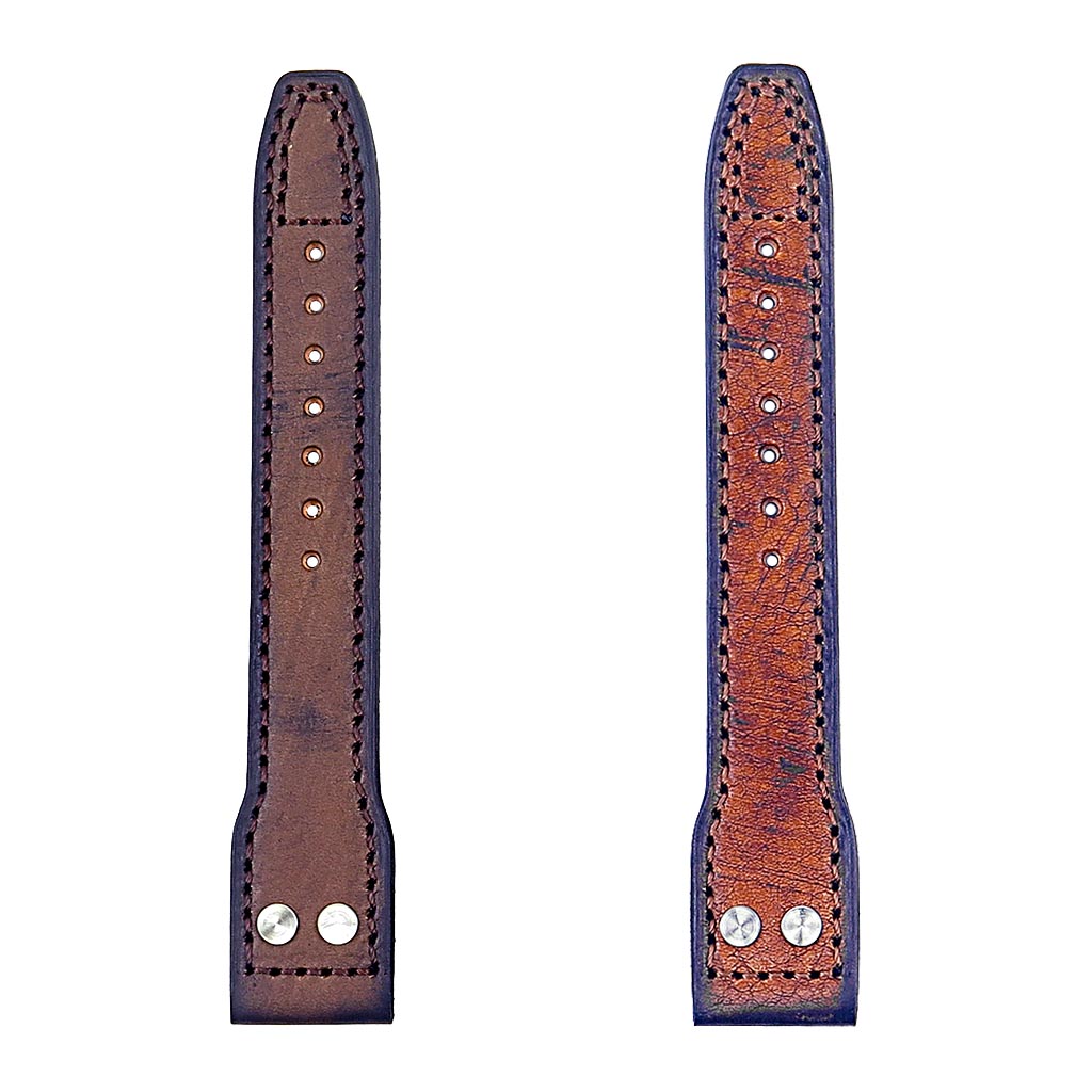 DASSARI Continental Vintage Italian Leather Strap w/ Rivets - Standard Length - Out of Stock