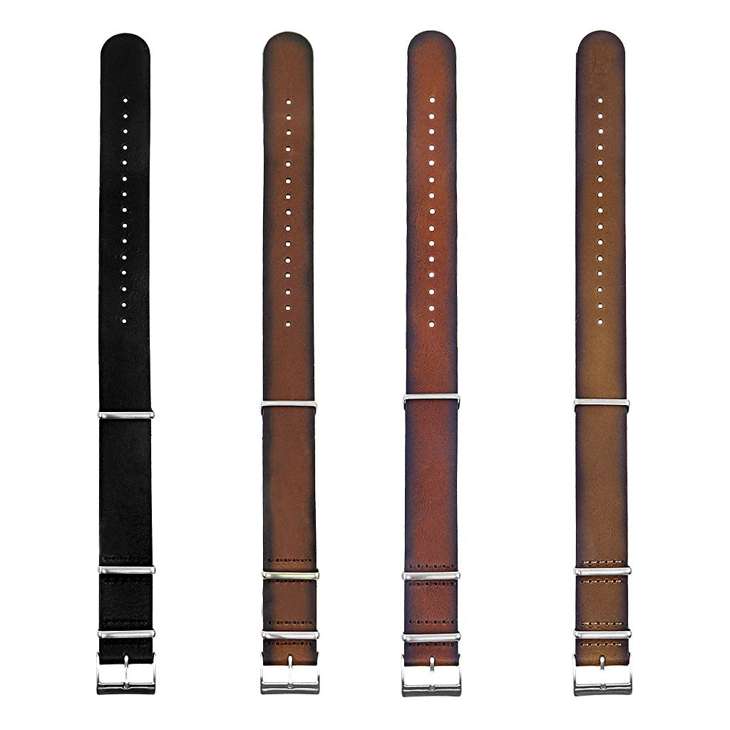 DASSARI Marquis Vintage Hand Finished Italian Leather NATO Strap