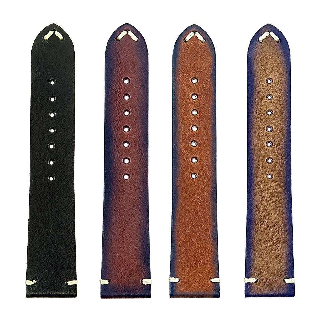 DASSARI Regal II Vintage Leather Strap w/ Hand Sewn Stitching for Fitbit Charge 4 & Charge 3