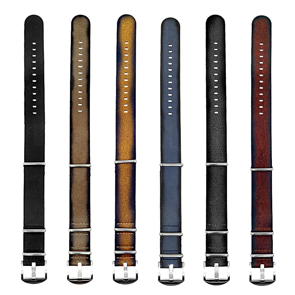 DASSARI Slater Distressed Leather NATO Strap