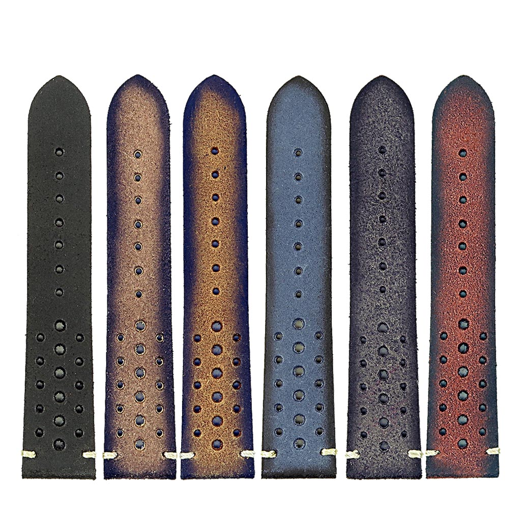 Dassari Speedster Perforated Vintage Leather Rally Strap