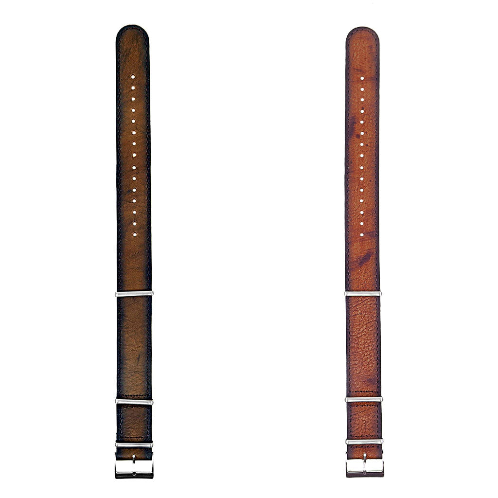 DASSARI Woodland Premium Vintage Italian Leather NATO Strap