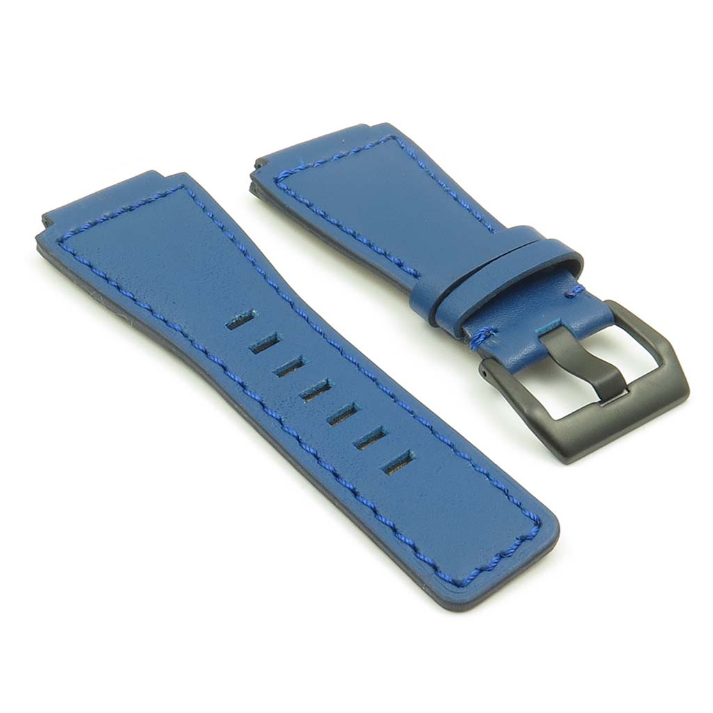 DASSARI Magnum Leather Watch Strap for Bell & Ross with Matte Black Pre-V Buckle