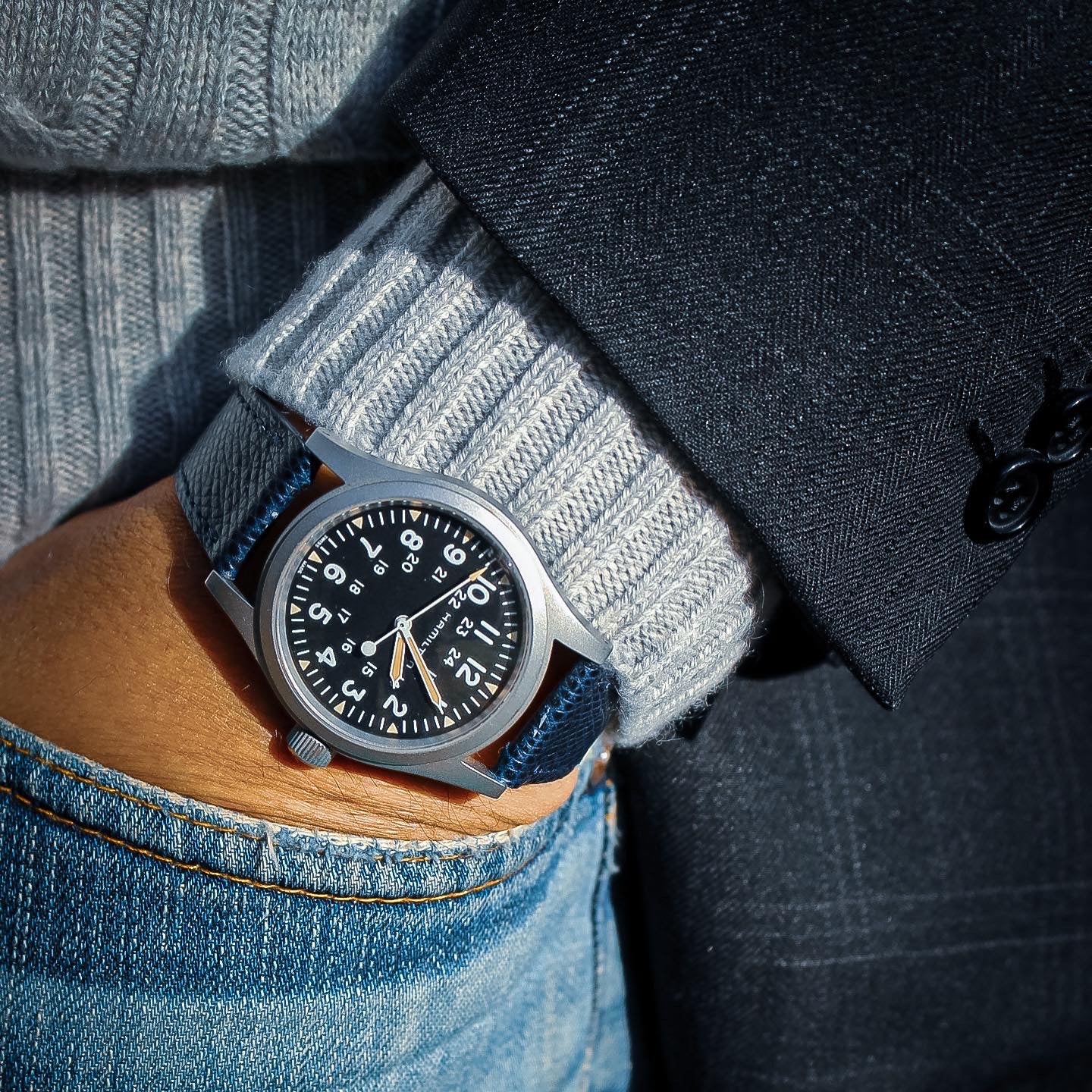 The Cognewaugh Watch Strap in Navy