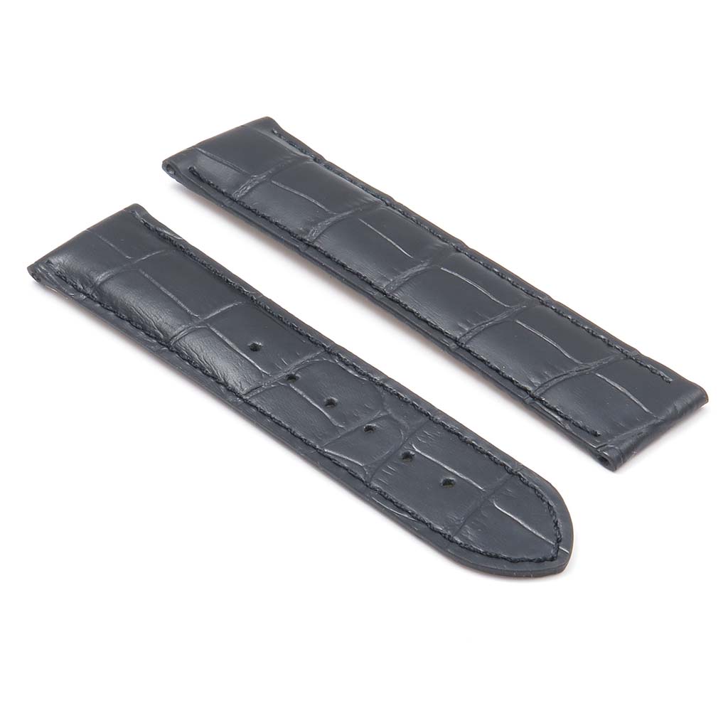 DASSARI Aston Crocodile Embossed Leather Strap for Deployment Clasp