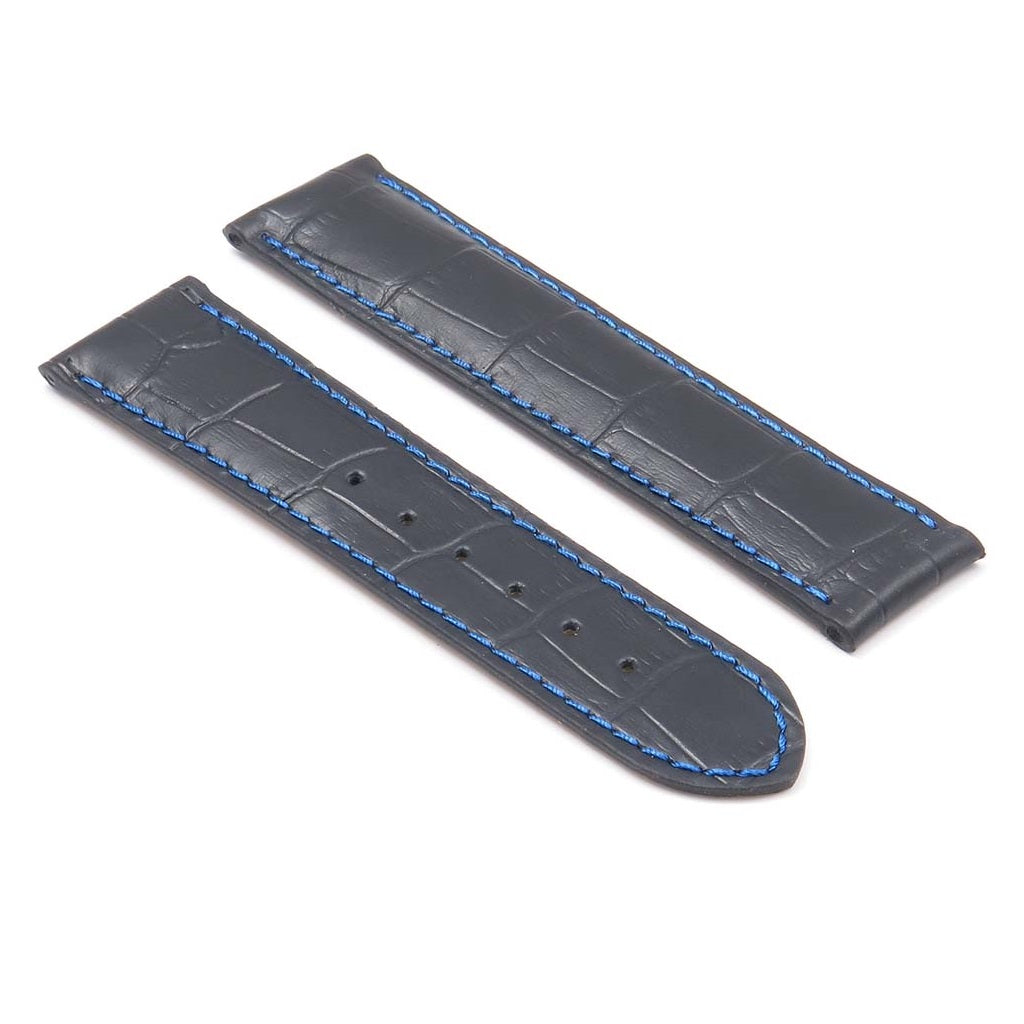 DASSARI Aston Crocodile Embossed Leather Strap for Deployment Clasp