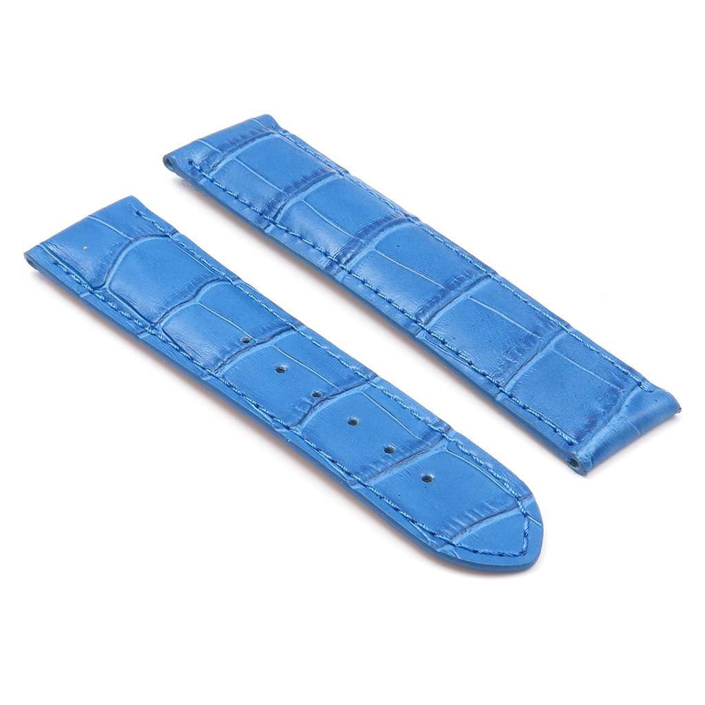 DASSARI Aston Crocodile Embossed Leather Strap for Deployment Clasp
