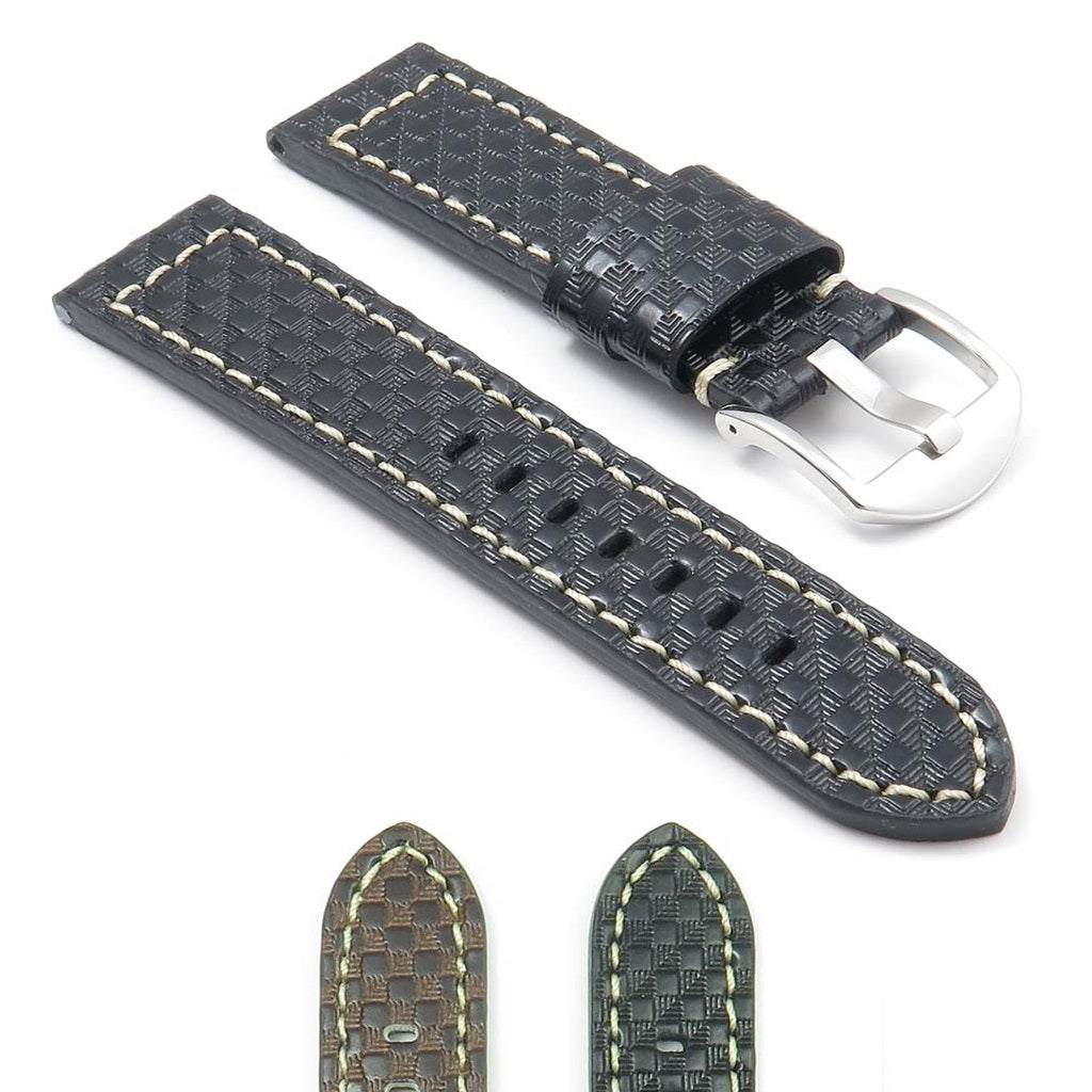 DASSARI Azure Carbon Fiber Leather Strap for Garmin Venu