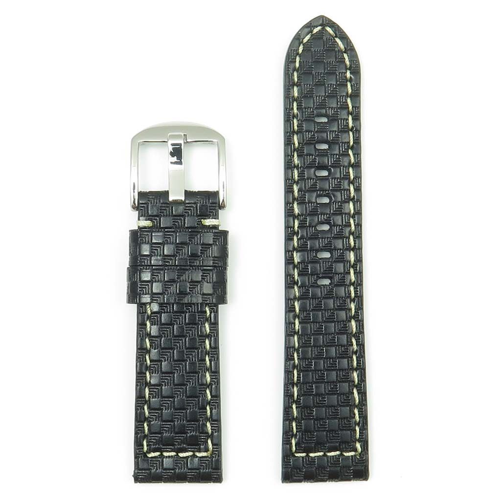 DASSARI Azure Carbon Fiber Leather Strap for Fitbit Sense