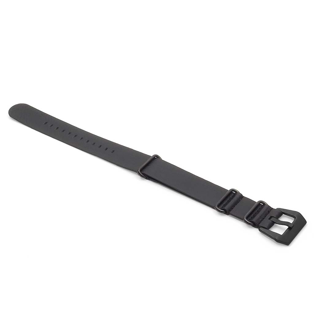 DASSARI Concrete Textured Italian Leather NATO Strap with Black Buckle