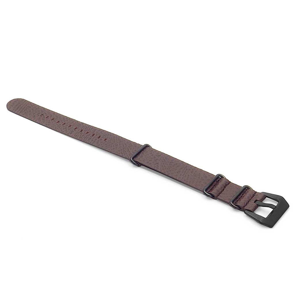DASSARI Concrete Textured Italian Leather NATO Strap with Black Buckle