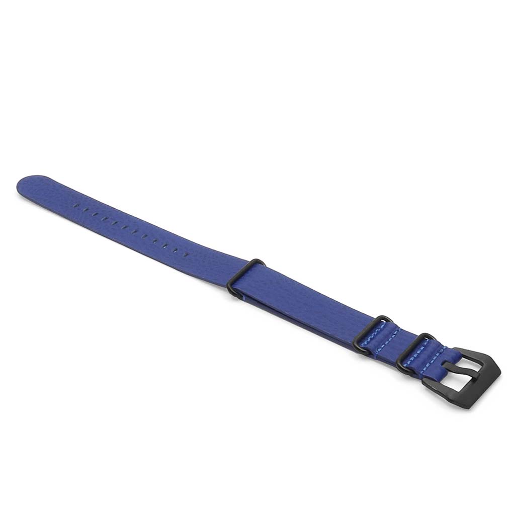 DASSARI Concrete Textured Italian Leather NATO Strap with Black Buckle