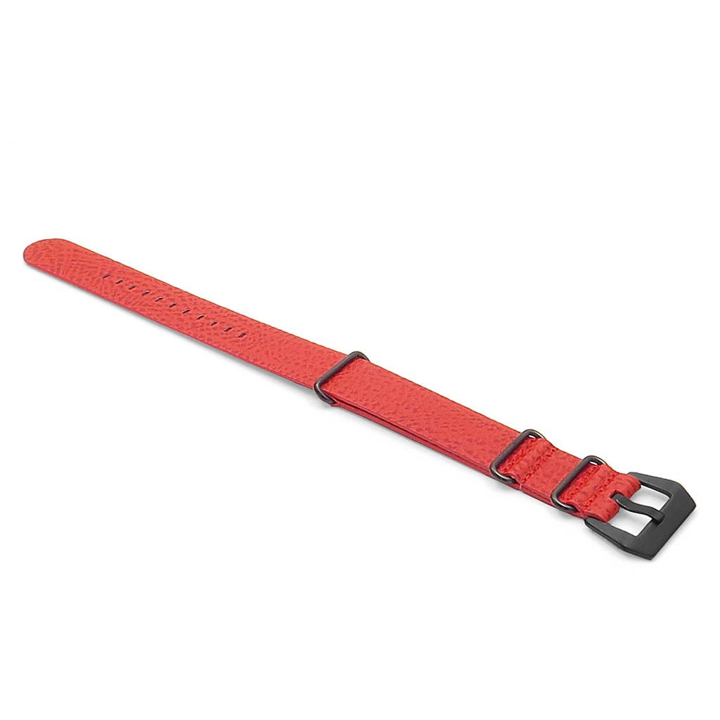 DASSARI Concrete Textured Italian Leather NATO Strap with Black Buckle