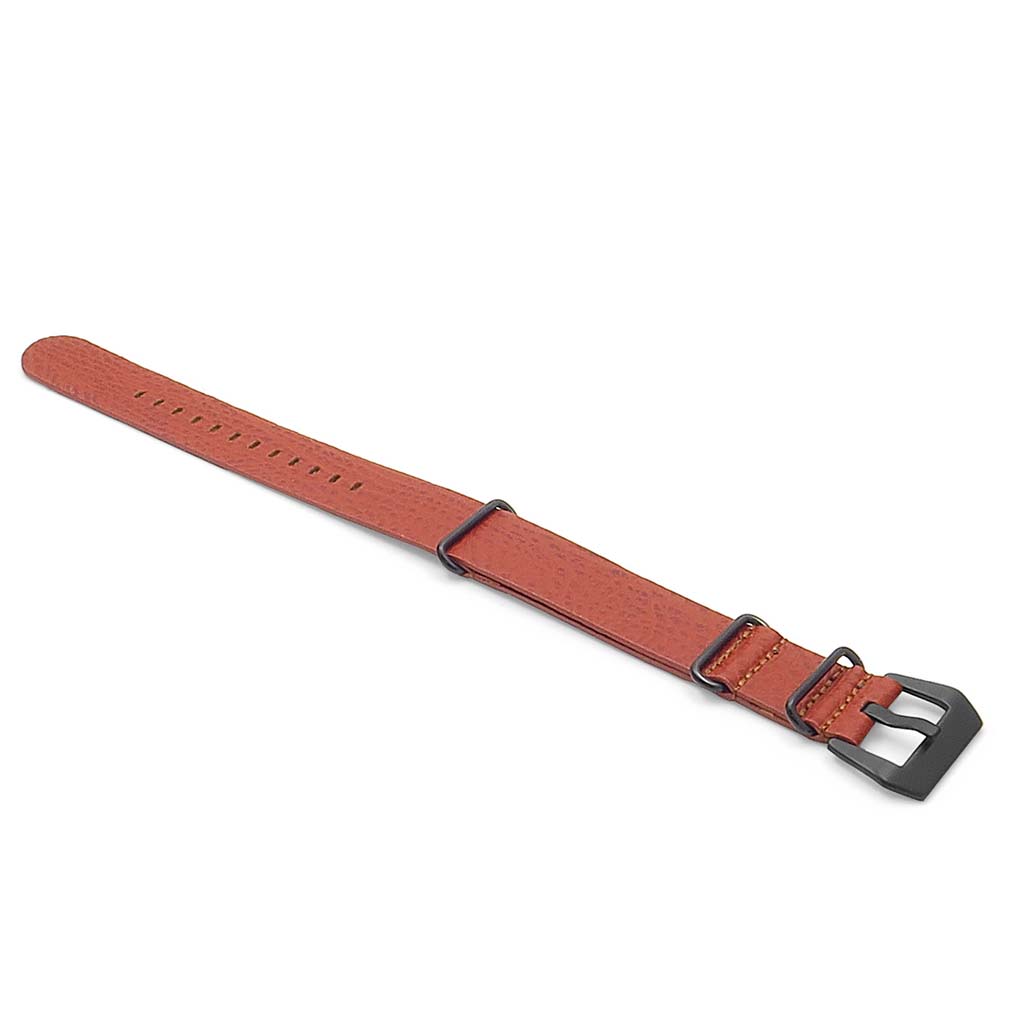 DASSARI Concrete Textured Italian Leather NATO Strap with Black Buckle