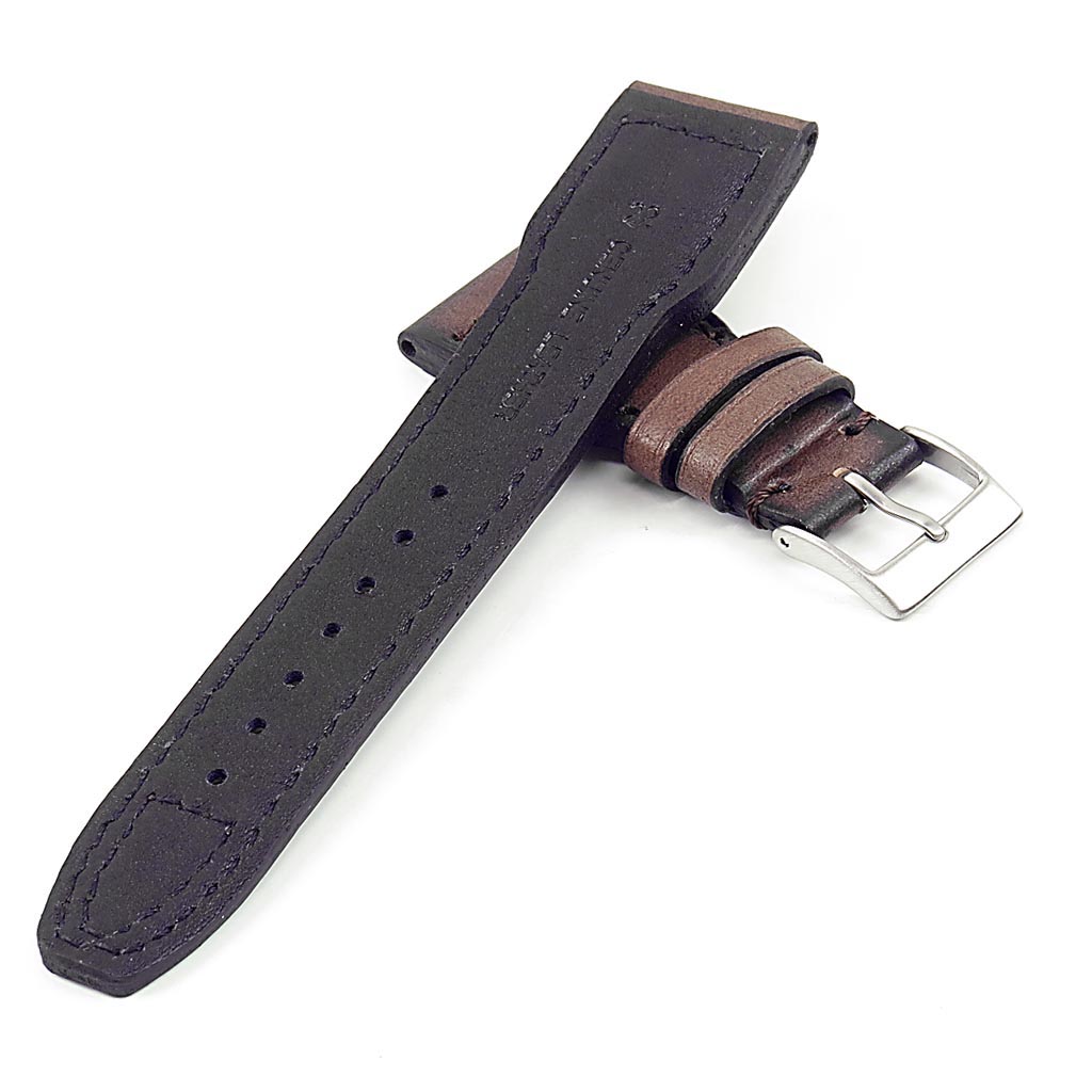 DASSARI Continental Vintage Italian Leather Strap w/ Rivets - Short Length