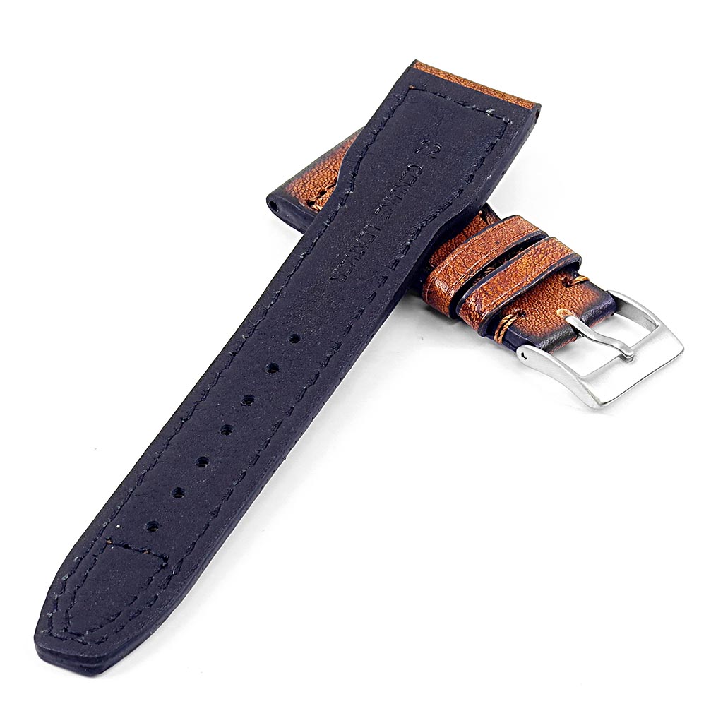 DASSARI Continental Vintage Italian Leather Strap w/ Rivets - Short Length