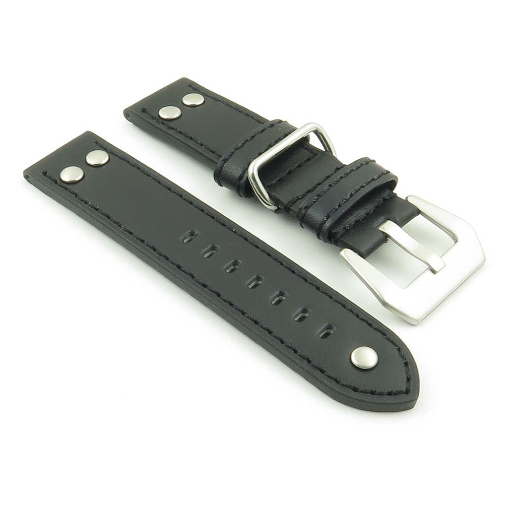 DASSARI Liberty Leather Strap with Metal Keeper and Rivets for Apple Watch