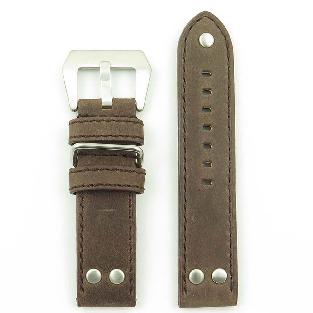 DASSARI Liberty Leather Strap w/ Metal Keeper & Rivets for Samsung Galaxy Watch 3