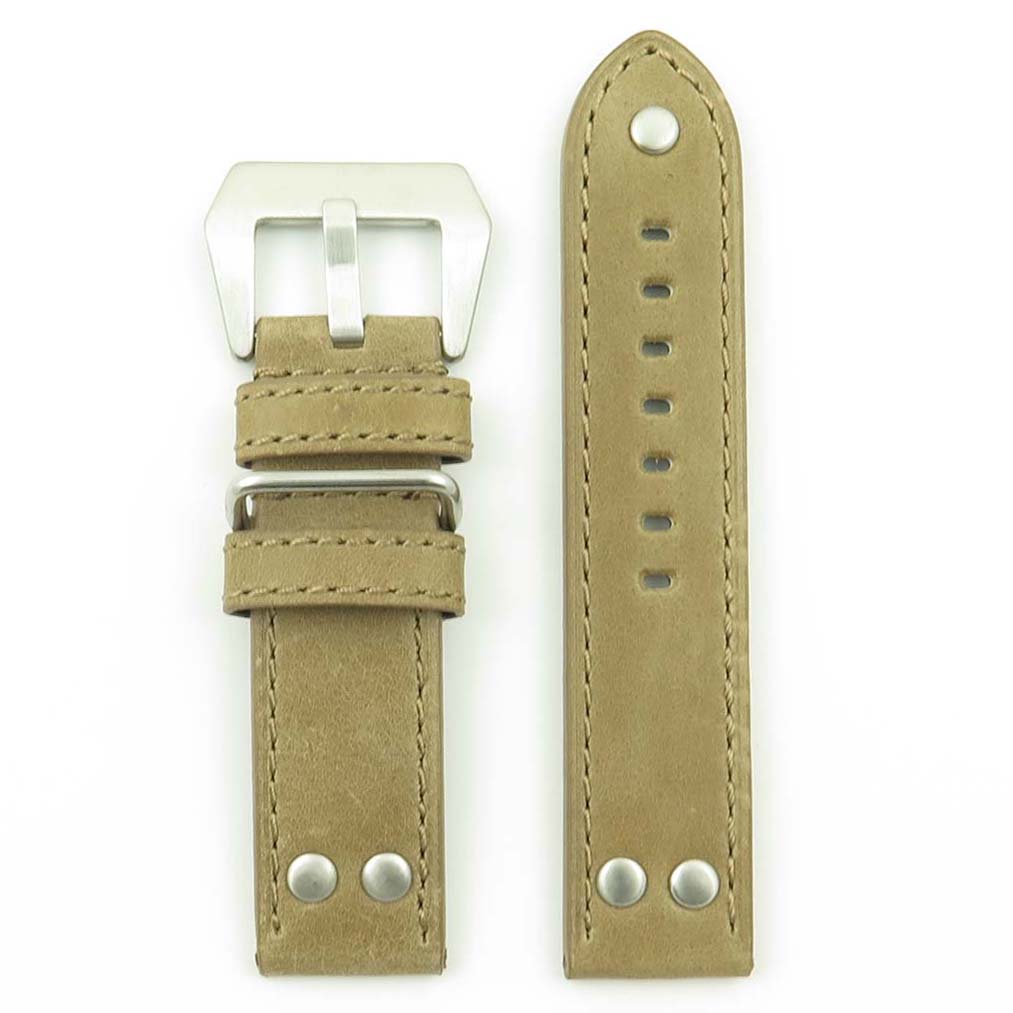 DASSARI Liberty Leather Strap with Metal Keeper and Rivets for Apple Watch