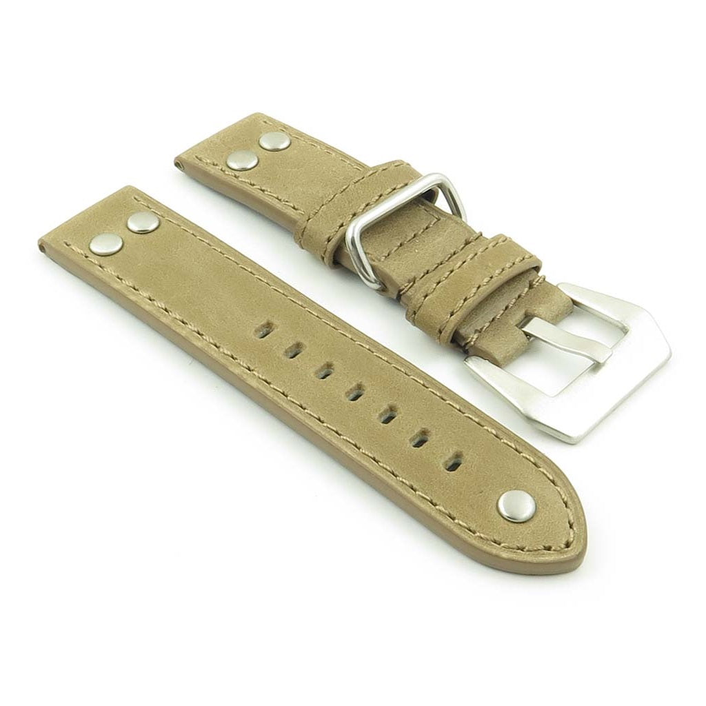 DASSARI Liberty Leather Strap w/ Metal Keeper & Rivets for Fitbit Charge 4 & Charge 3