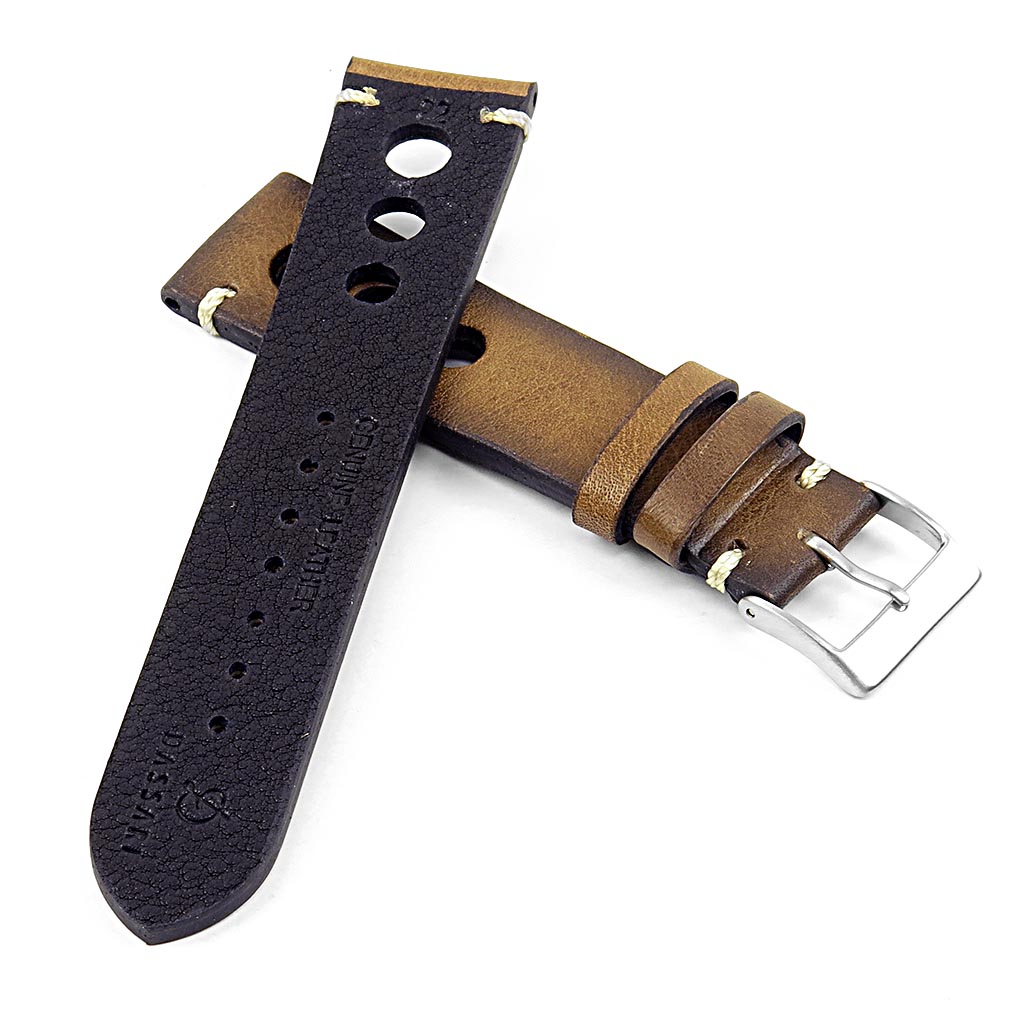 DASSARI Maranello Hand Finished Vintage Italian Leather Rally Strap