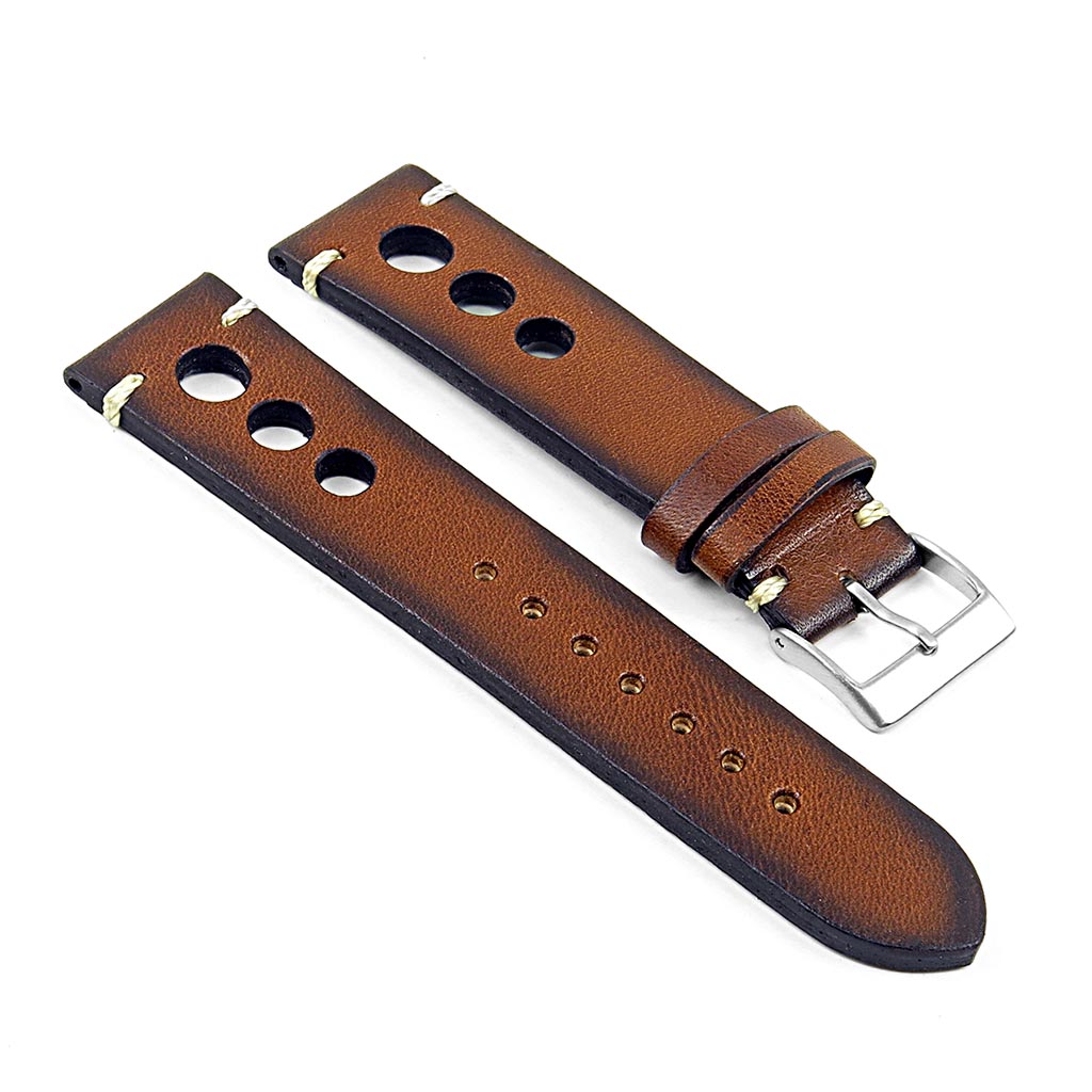 DASSARI Maranello Hand Finished Vintage Italian Leather Rally Strap