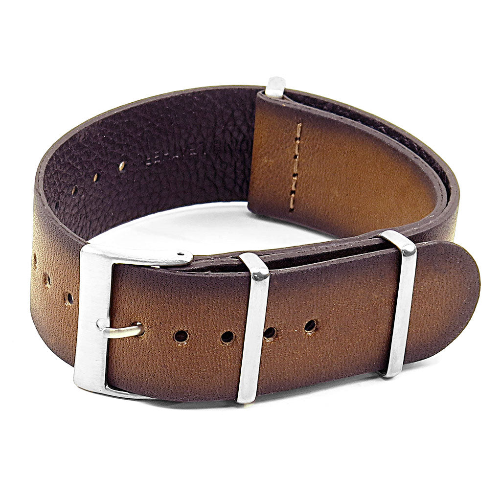 DASSARI Marquis Vintage Hand Finished Italian Leather NATO Strap