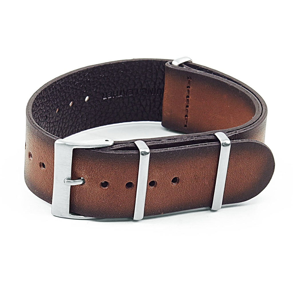 DASSARI Marquis Vintage Hand Finished Italian Leather NATO Strap