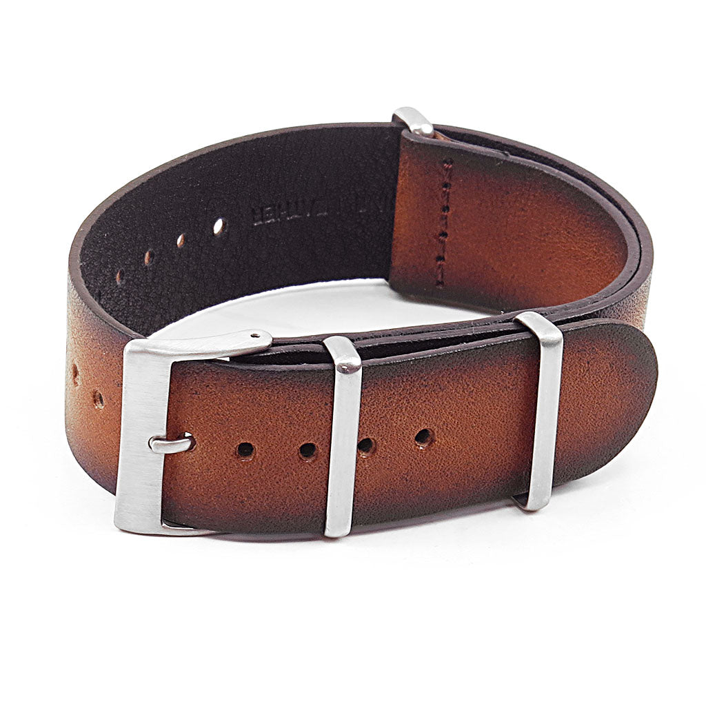 DASSARI Marquis Vintage Hand Finished Italian Leather NATO Strap