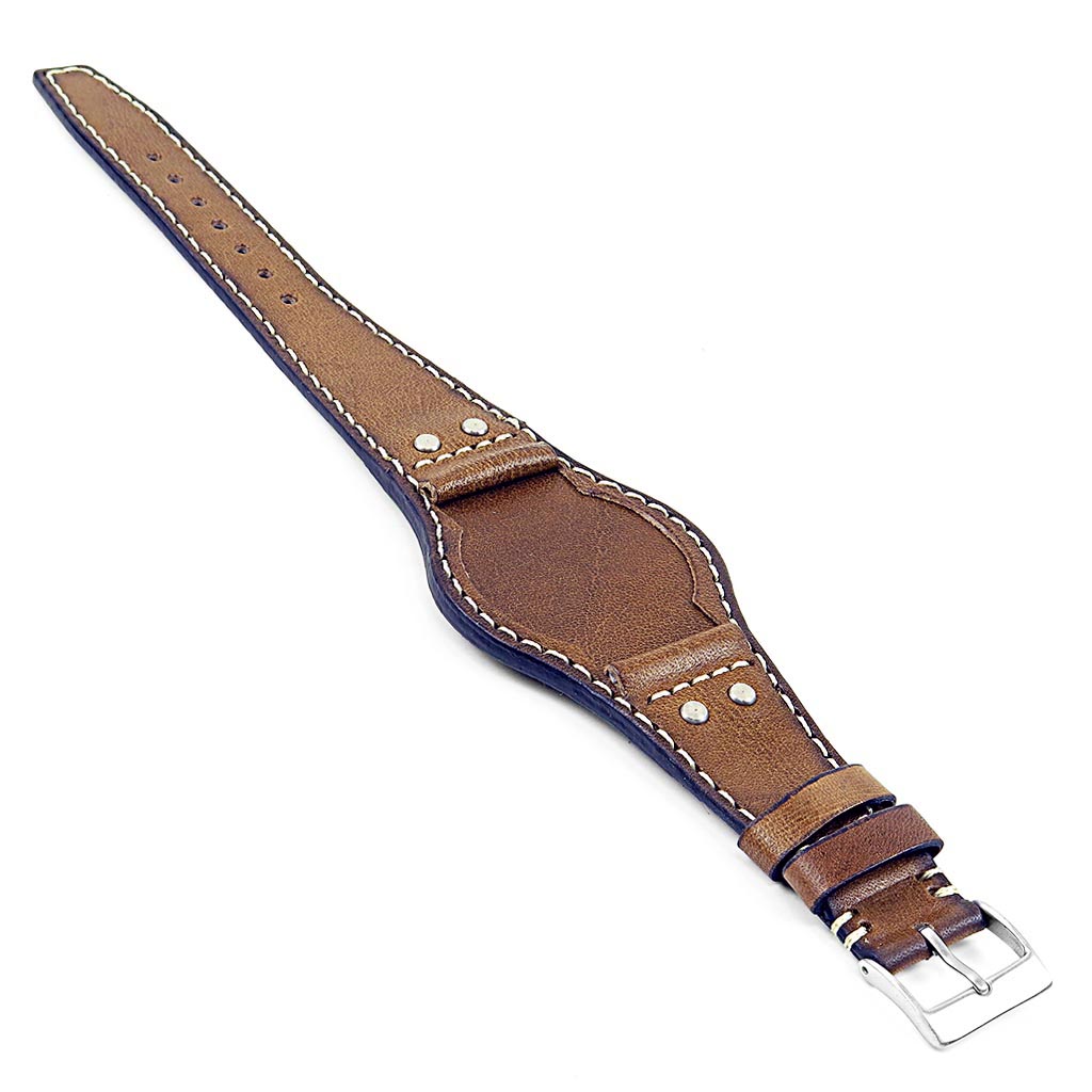 DASSARI Quest Italian Leather Riveted Bund Strap for Tudor Heritage Ranger