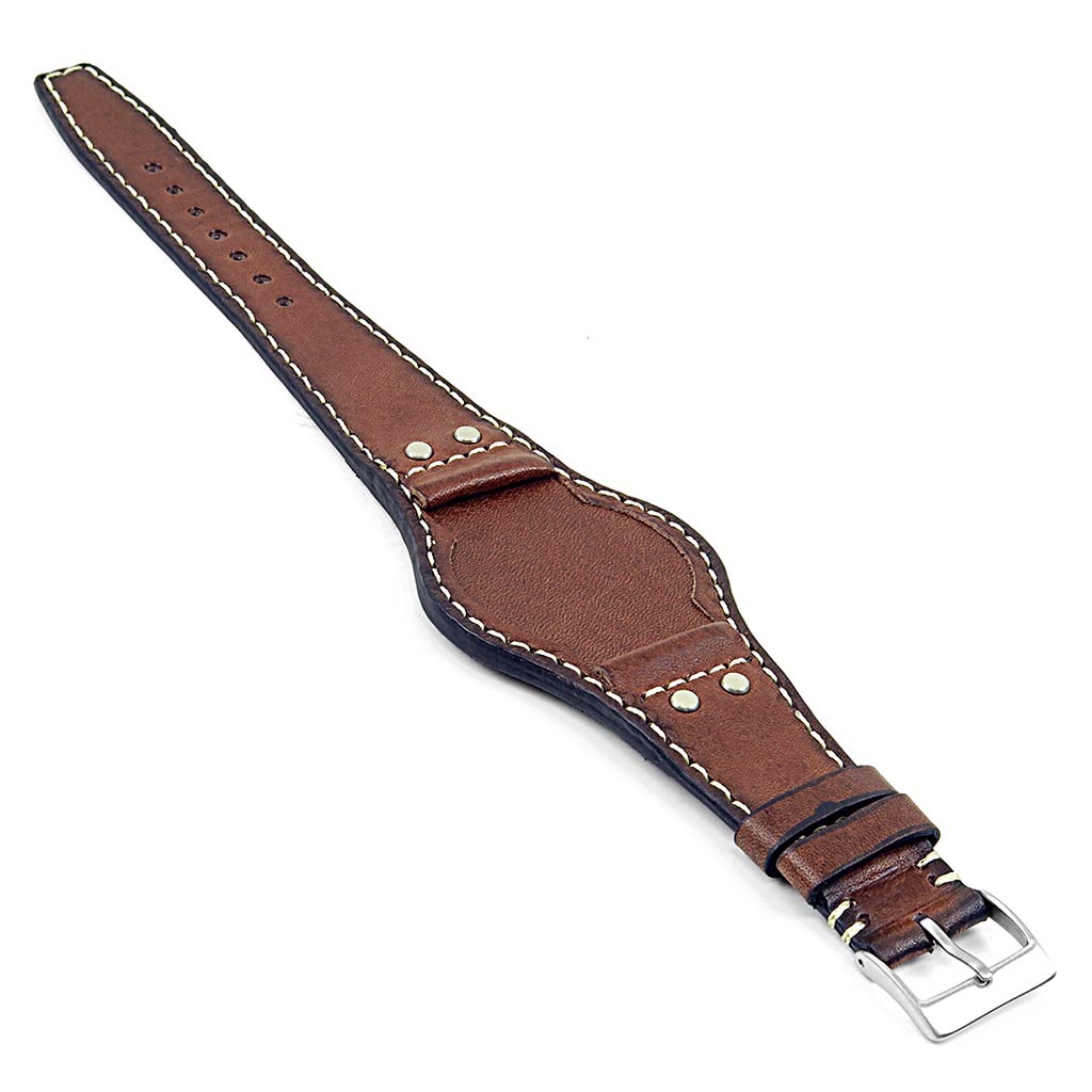 DASSARI Quest Italian Leather Riveted Bund Strap for Tudor Heritage Ranger