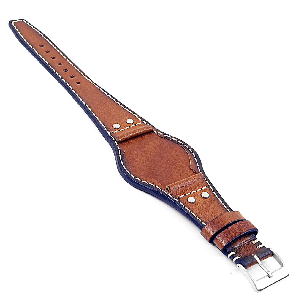 DASSARI Quest Italian Leather Riveted Bund Strap for Tudor Heritage Ranger