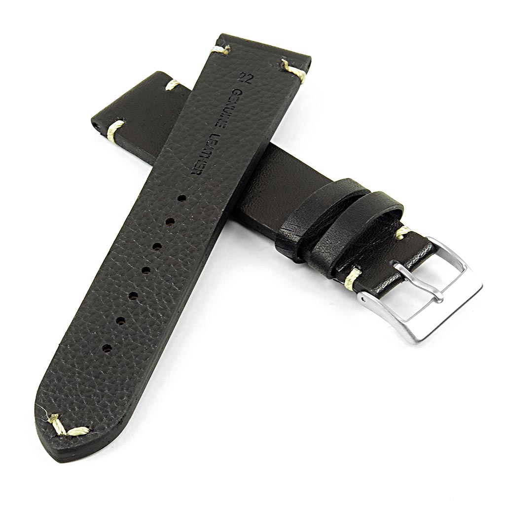 DASSARI Regal II Vintage Leather Strap w/ Hand Sewn Stitching for Fitbit Charge 4 & Charge 3