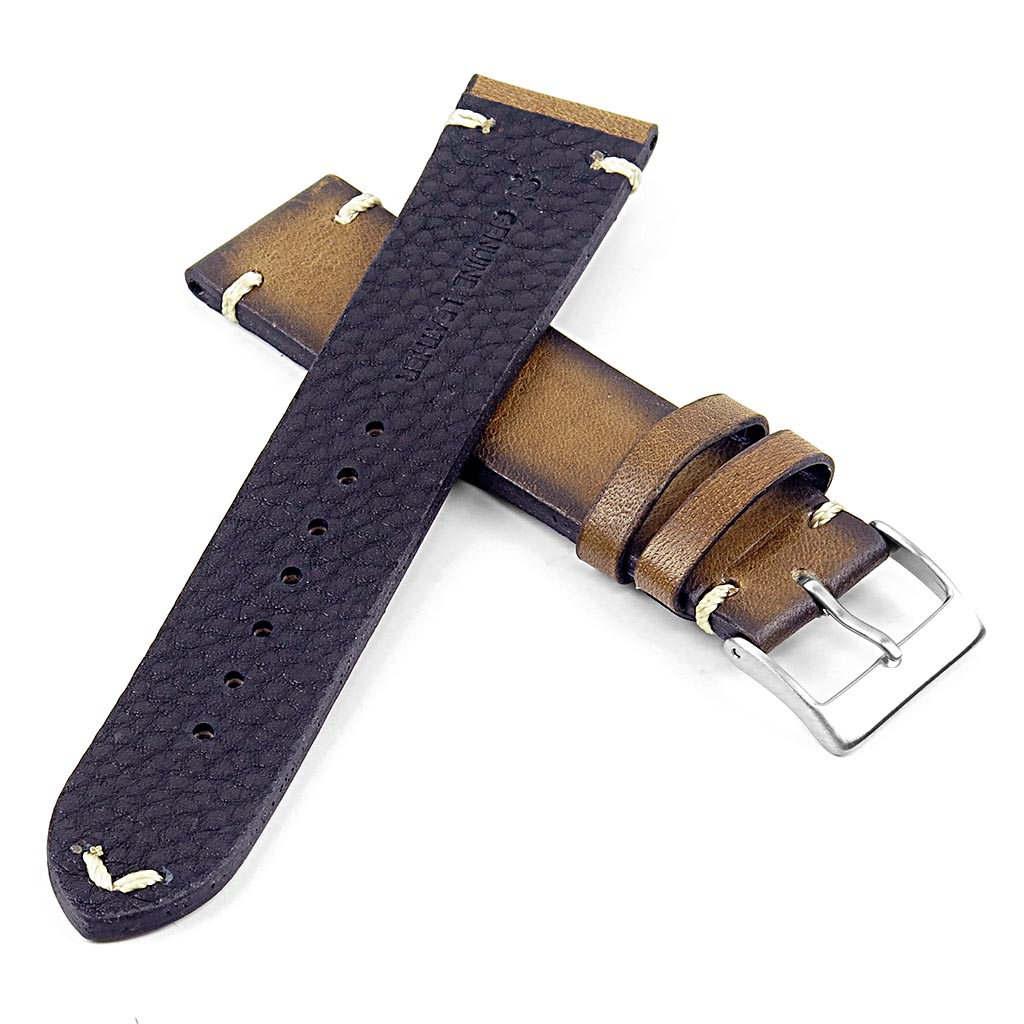 DASSARI Regal II Vintage Leather Strap w/ Hand Sewn Stitching for Fitbit Charge 4 & Charge 3
