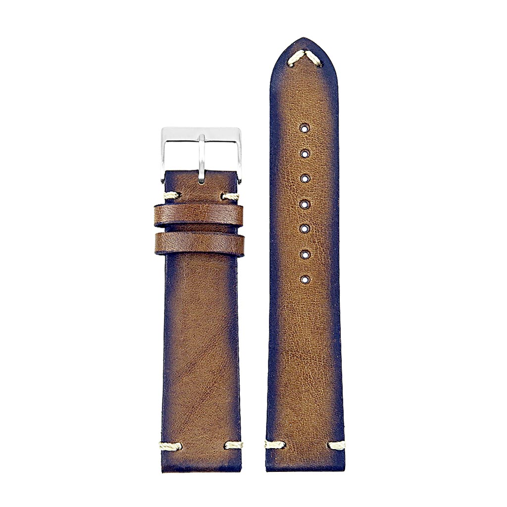 DASSARI Regal II Vintage Leather Strap w/ Hand Sewn Stitching for Fitbit Charge 4 & Charge 3