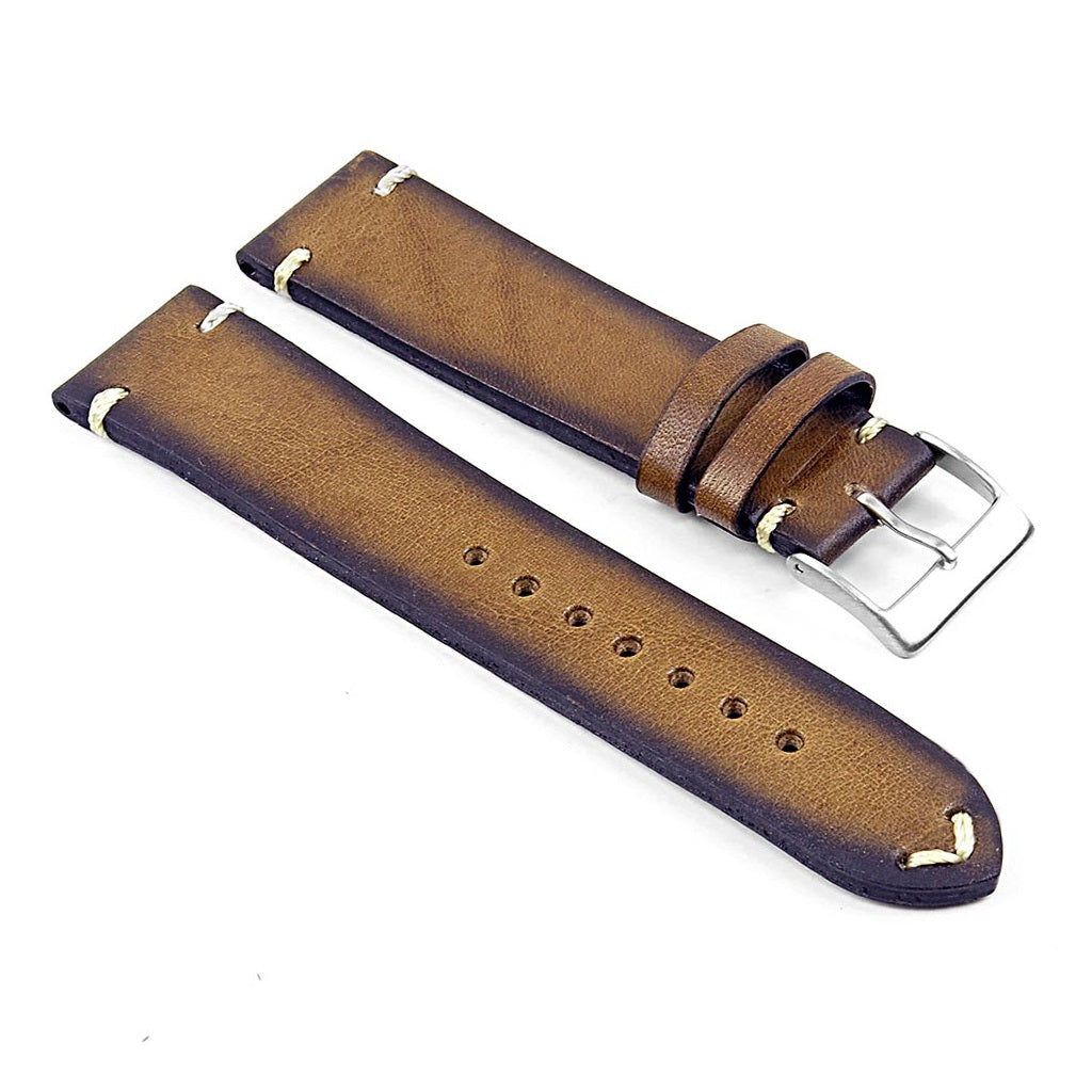 DASSARI Regal II Vintage Leather Strap w/ Hand Sewn Stitching for Fitbit Charge 4 & Charge 3